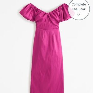 Taffeta off the shoulder midi dress